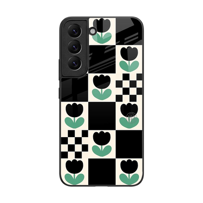 Minimalistic Flower Pattern back phone cover | glass case for samsung galaxy s22