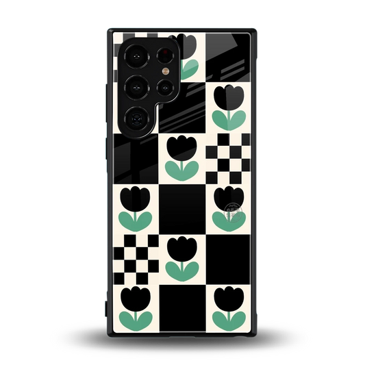 Minimalistic Flower Pattern back phone cover | glass case for samsung galaxy s23 ultra