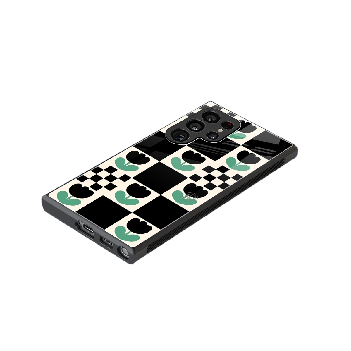 Minimalistic Flower Pattern stylish phone case for samsung galaxy s24 ultra | glossy glass and slim fit