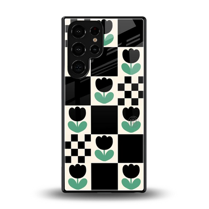Minimalistic Flower Pattern back phone cover | glass case for samsung galaxy s26 ultra