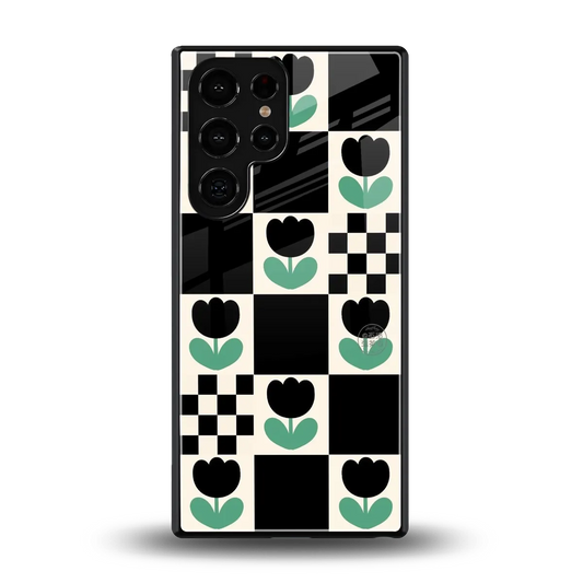 Minimalistic Flower Pattern back phone cover | glass case for samsung galaxy s26 ultra