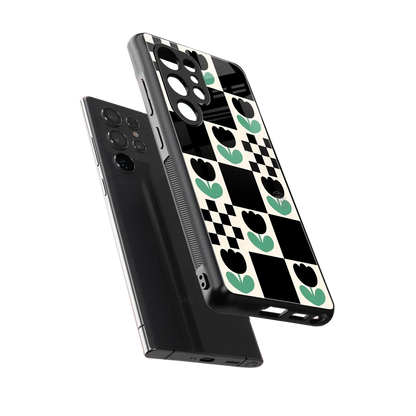 Minimalistic Flower Pattern sleek samsung galaxy s26 ultra cover with tempered glass back and TPU edges