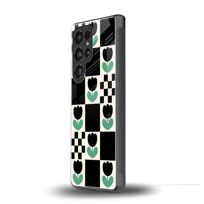 Minimalistic Flower Pattern samsung galaxy s25 ultra mobile cover | shockproof glass phone case