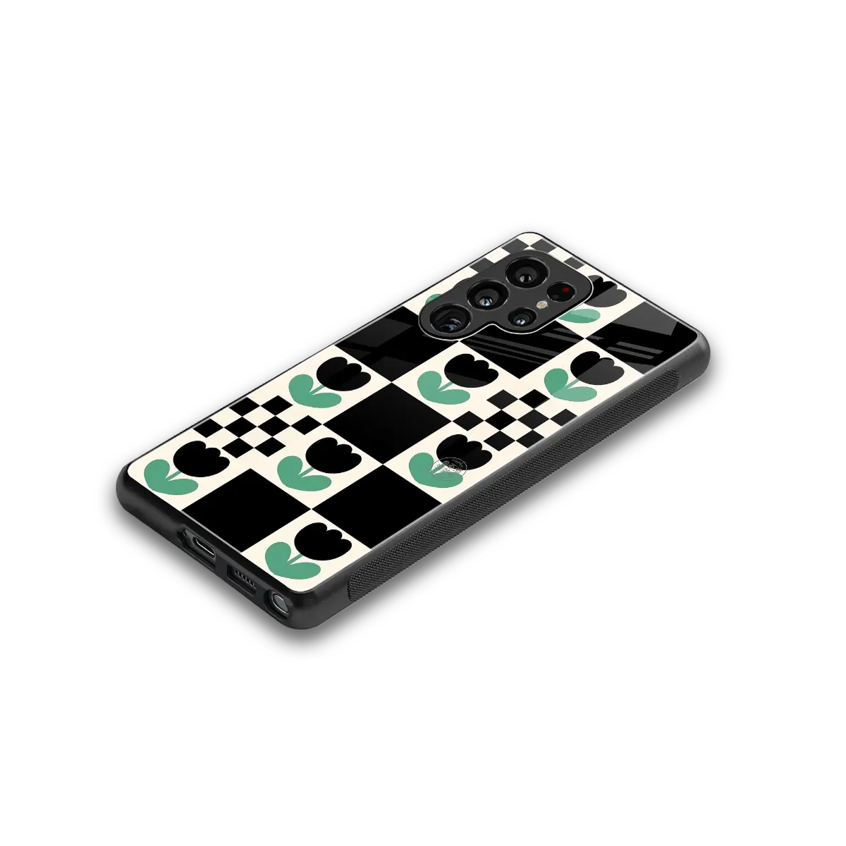 Minimalistic Flower Pattern stylish phone case for samsung galaxy s25 ultra | glossy glass and slim fit