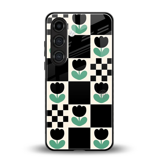 Minimalistic Flower Pattern back phone cover | glass case for samsung galaxy s23 fe