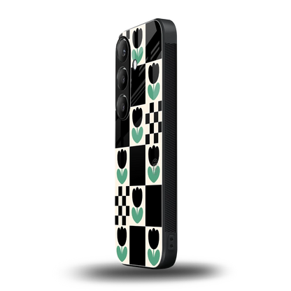 Minimalistic Flower Pattern samsung galaxy s24 mobile cover | shockproof glass phone case