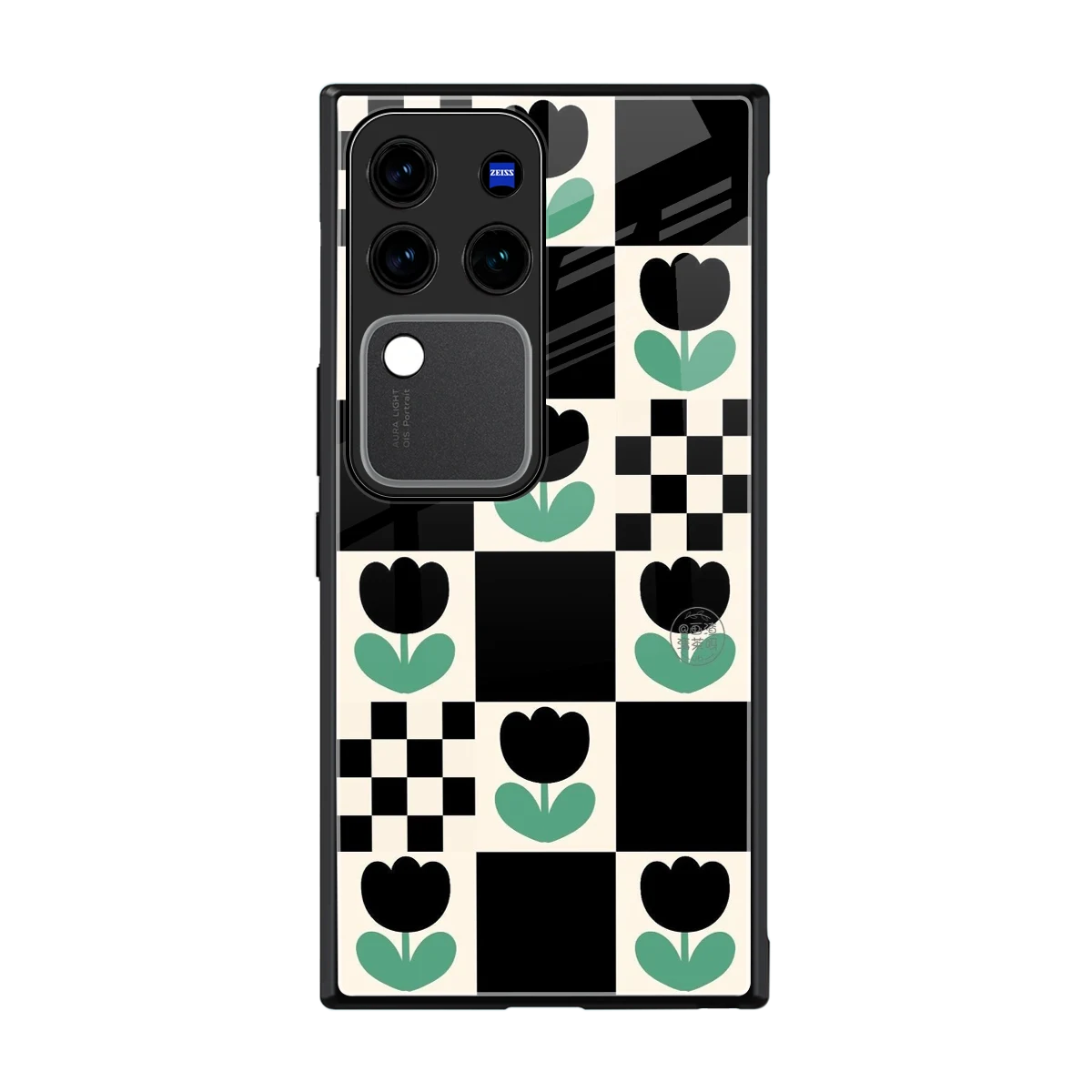 Minimalistic Flower Pattern back phone cover | glass case forvivo v30 pro