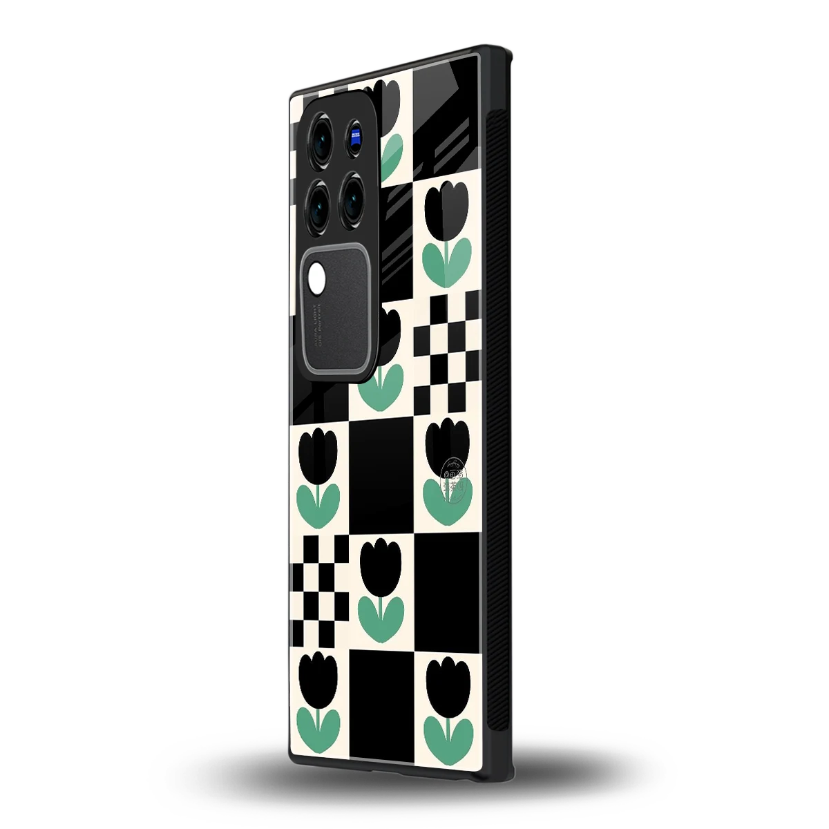 Minimalistic Flower Patternvivo v30 pro mobile cover | shockproof glass phone case