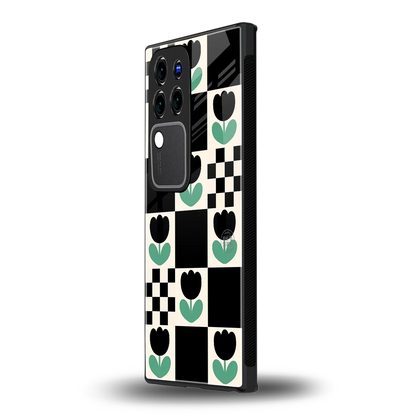 Minimalistic Flower Patternvivo v30 pro mobile cover | shockproof glass phone case
