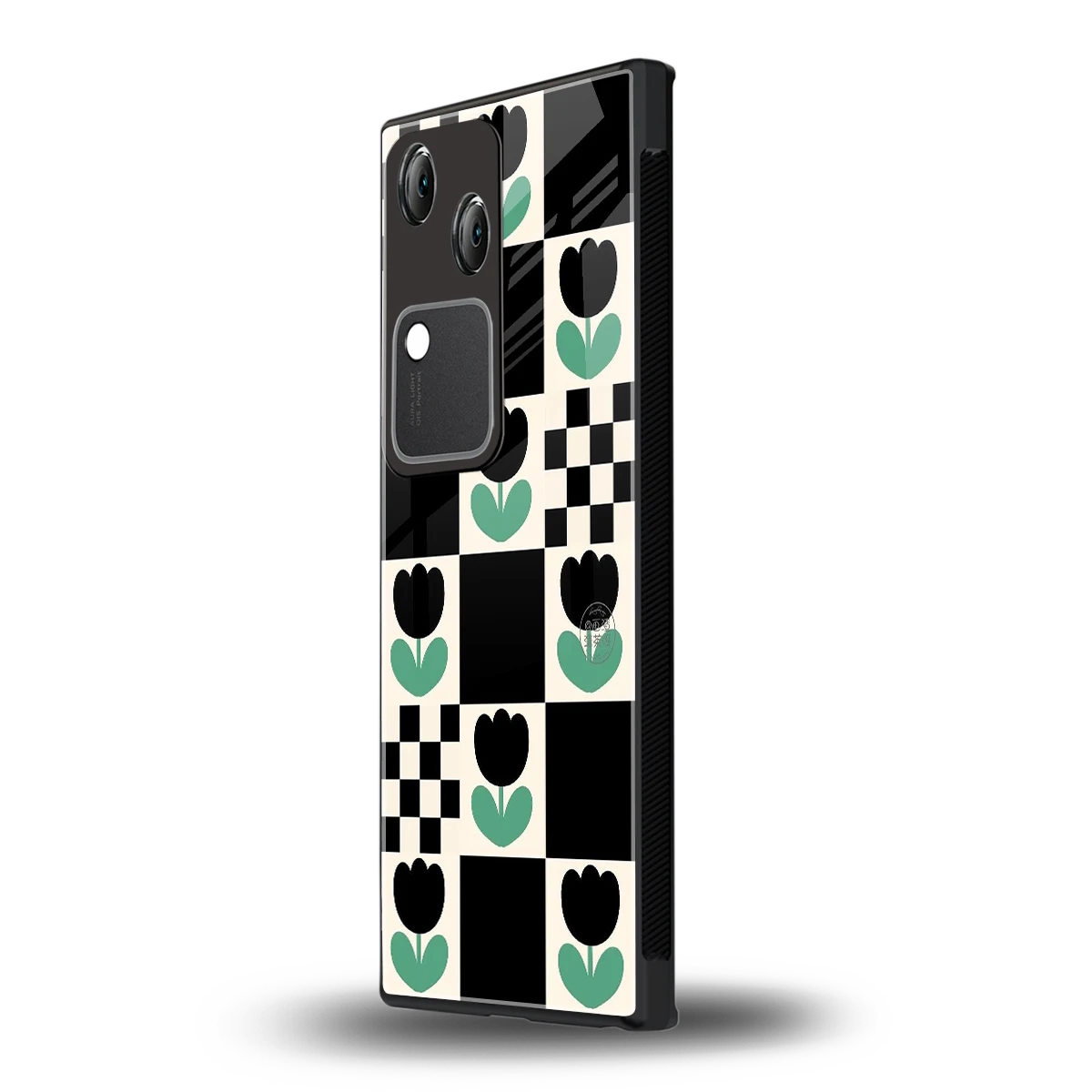 Minimalistic Flower Pattern vivo v30 mobile cover | shockproof glass phone case