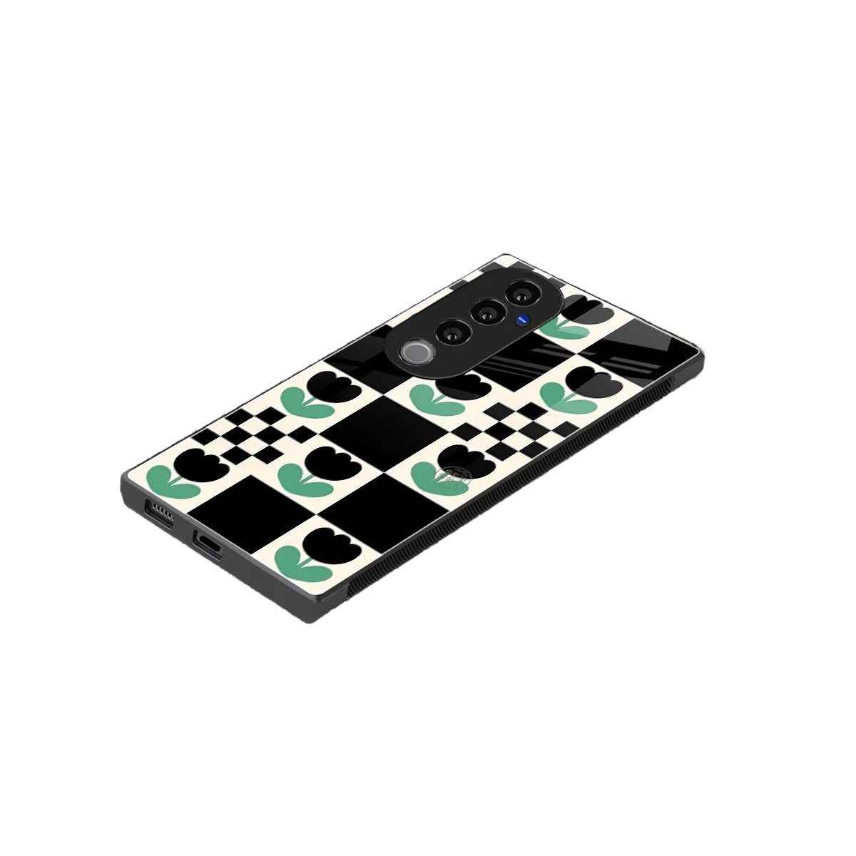 Minimalistic Flower Pattern stylish phone case for vivo v40 pro | glossy glass and slim fit