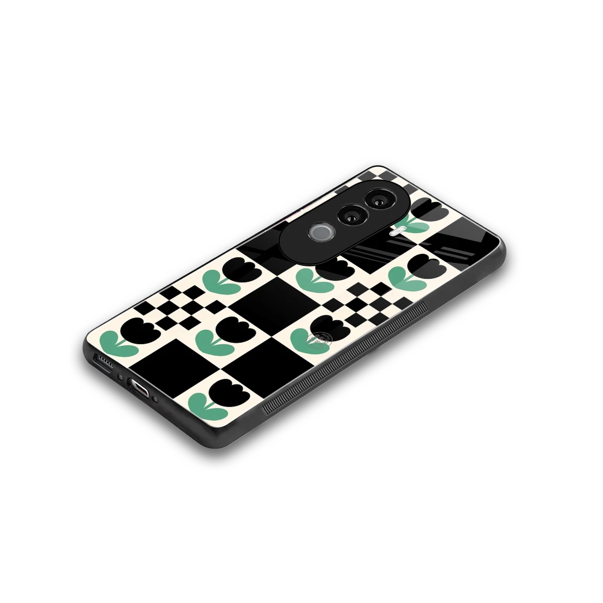 Minimalistic Flower Pattern stylish phone case for vivo v40e | glossy glass and slim fit