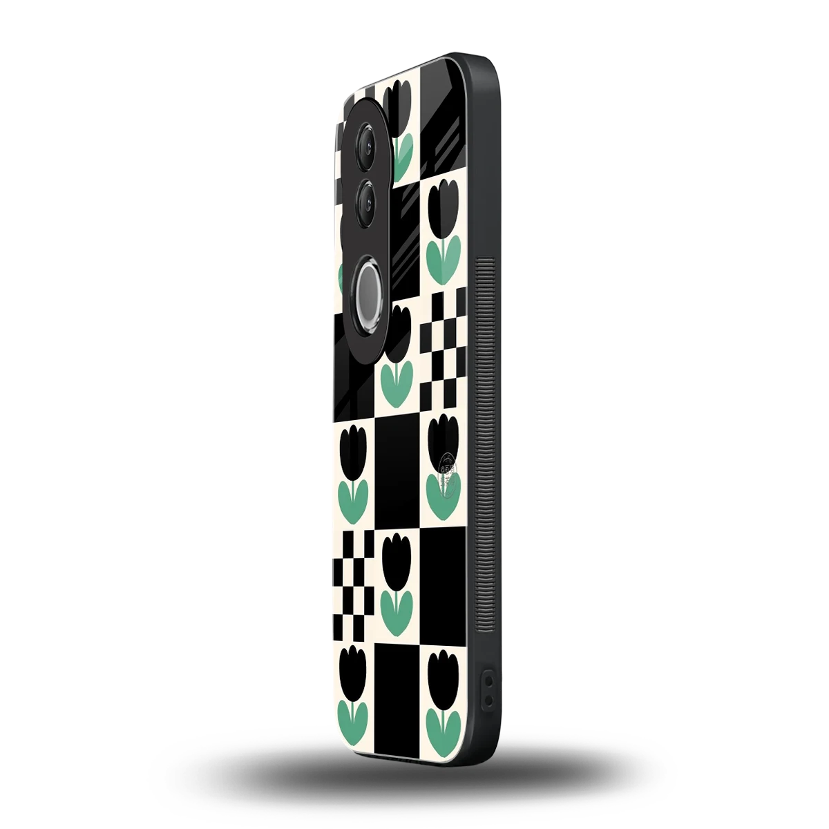 Minimalistic Flower Pattern vivo v50 mobile cover | shockproof glass phone case