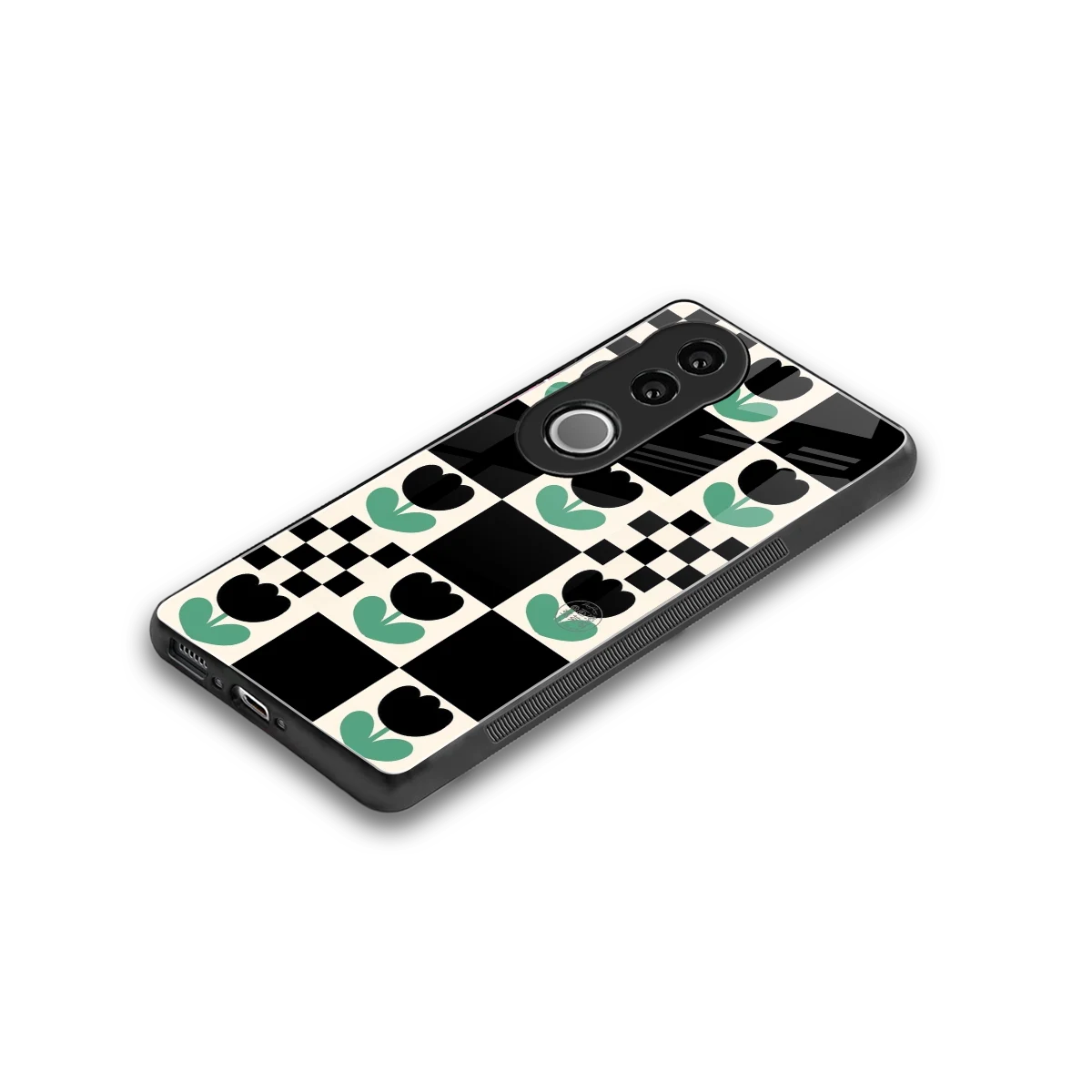 Minimalistic Flower Pattern stylish phone case for vivo v50 | glossy glass and slim fit