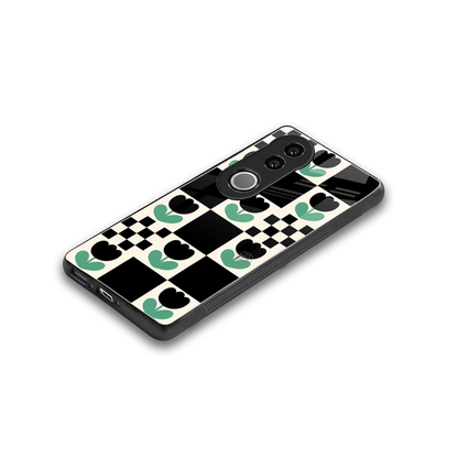 Minimalistic Flower Pattern stylish phone case for vivo v50 | glossy glass and slim fit