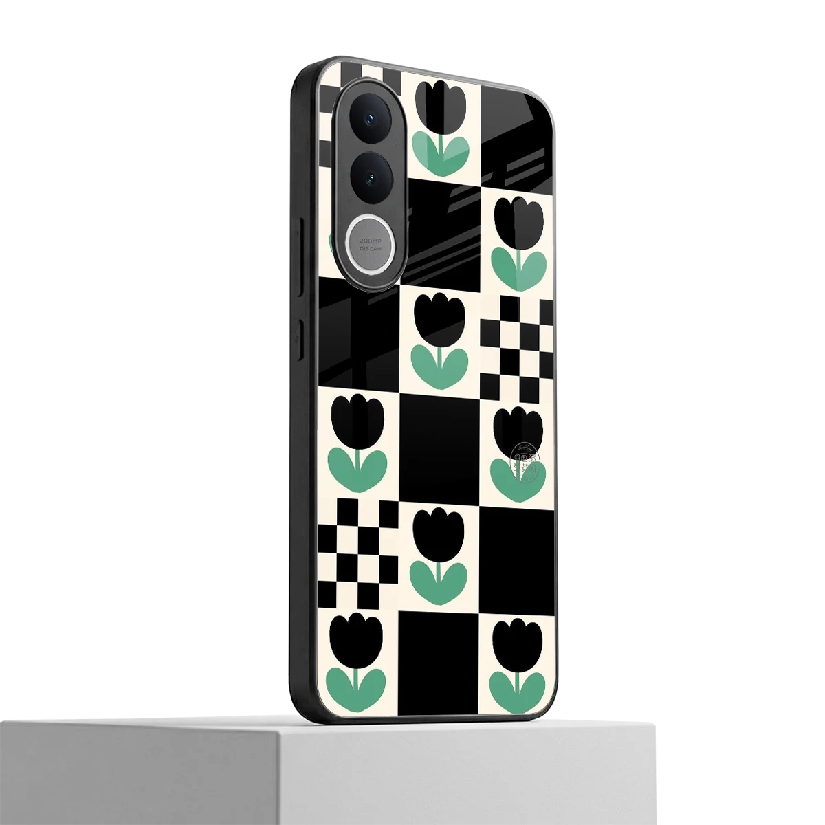 Minimalistic Flower Pattern vivo v70 fe mobile cover | shockproof glass phone case