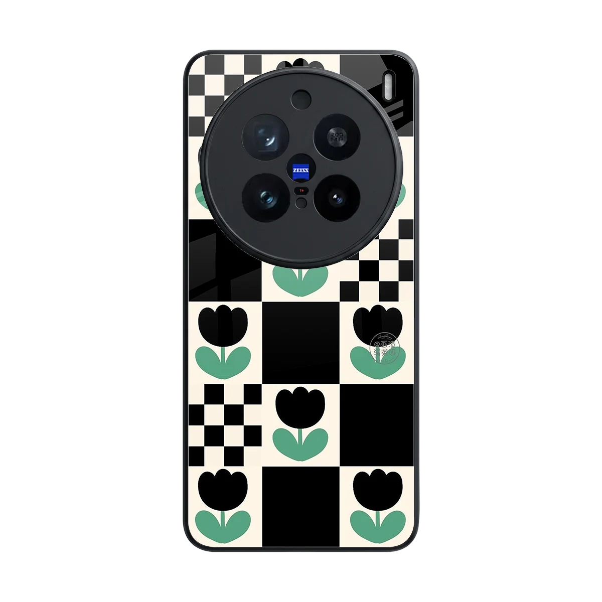 Minimalistic Flower Pattern back phone cover | glass case for vivo x200 pro