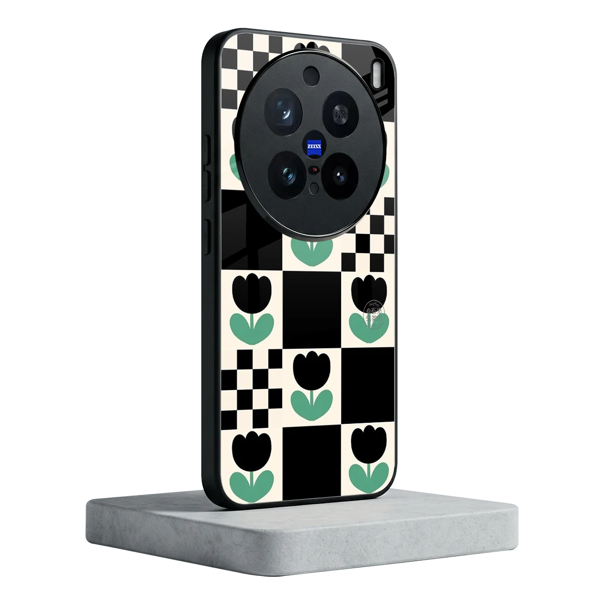 Minimalistic Flower Pattern vivo x200 pro mobile cover | shockproof glass phone case