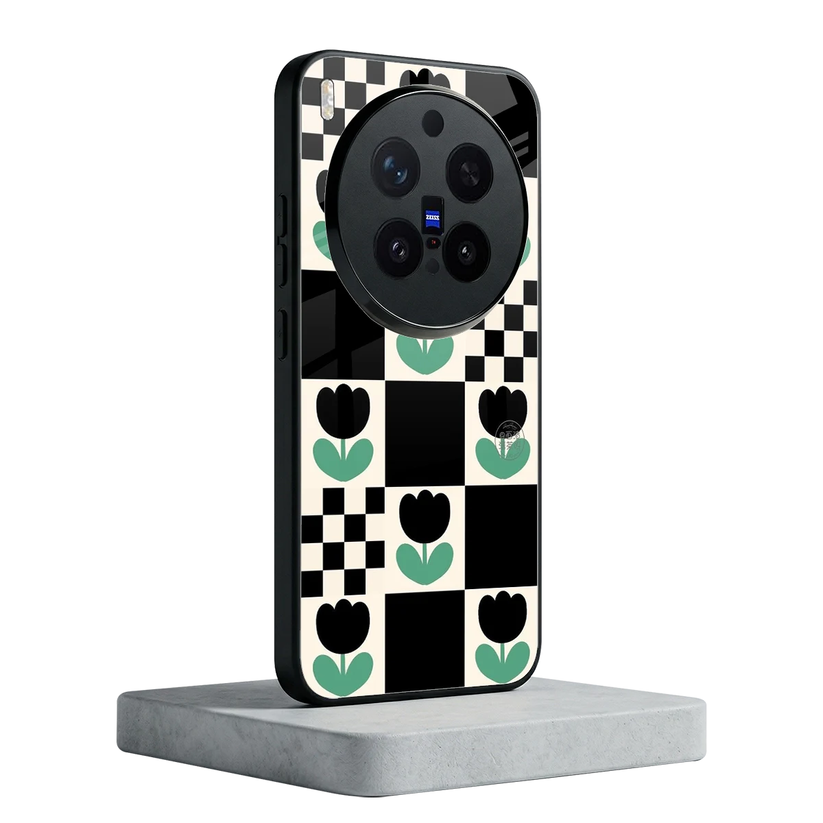 Minimalistic Flower Pattern vivo x300 pro mobile cover | shockproof glass phone case