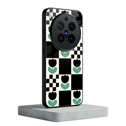 Minimalistic Flower Pattern vivo x300 pro mobile cover | shockproof glass phone case
