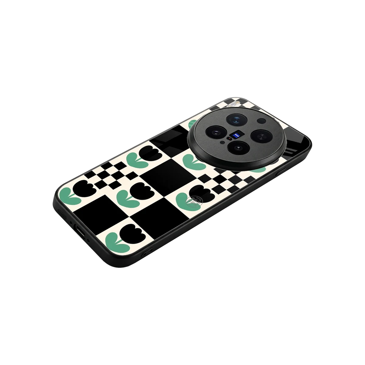 Minimalistic Flower Pattern stylish phone case for vivo x300 pro | glossy glass and slim fit