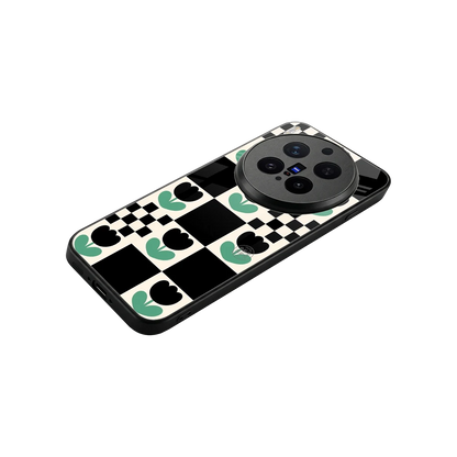 Minimalistic Flower Pattern stylish phone case for vivo x300 pro | glossy glass and slim fit