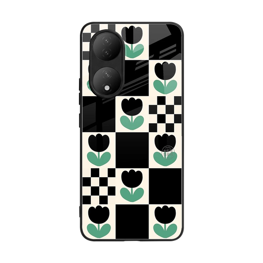 Minimalistic Flower Pattern back phone cover | glass case for Vivo-y100