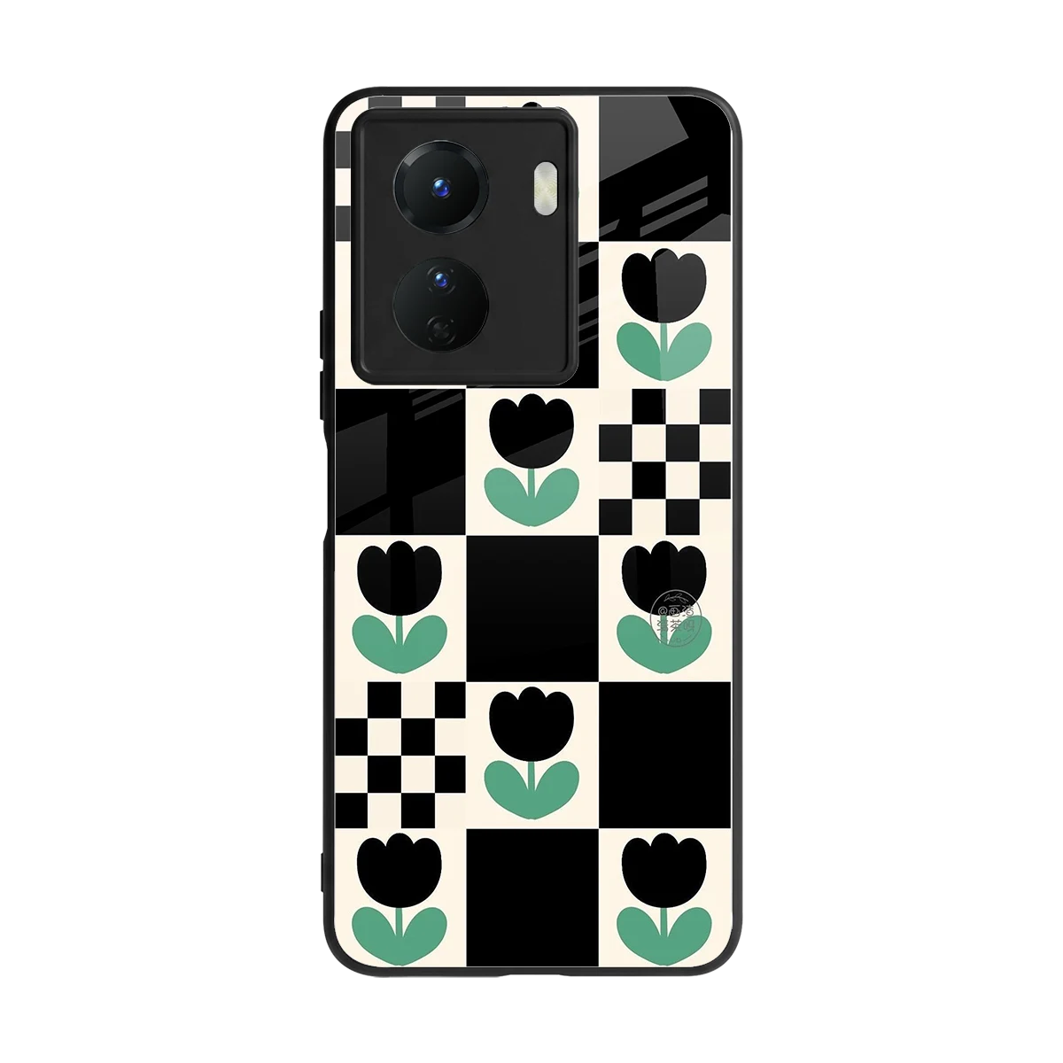 Minimalistic Flower Pattern back phone cover | glass case for vivo y16