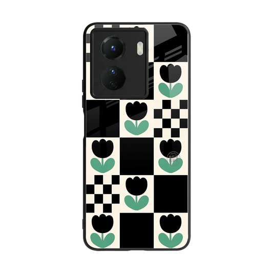 Minimalistic Flower Pattern back phone cover | glass case for vivo y16