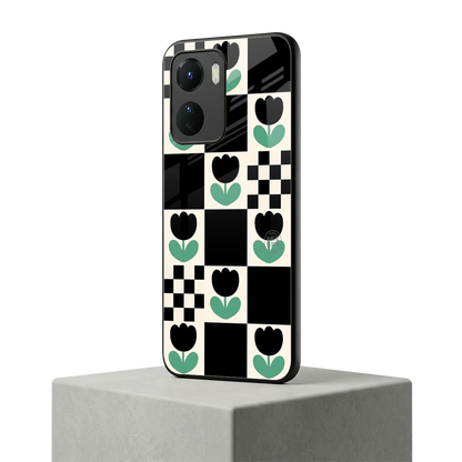 Minimalistic Flower Pattern vivo y16 mobile cover | shockproof glass phone case