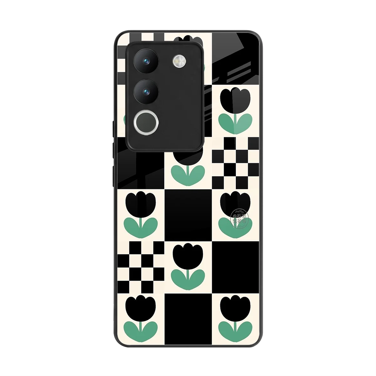 Minimalistic Flower Pattern back phone cover | glass case for vivo y200 5g