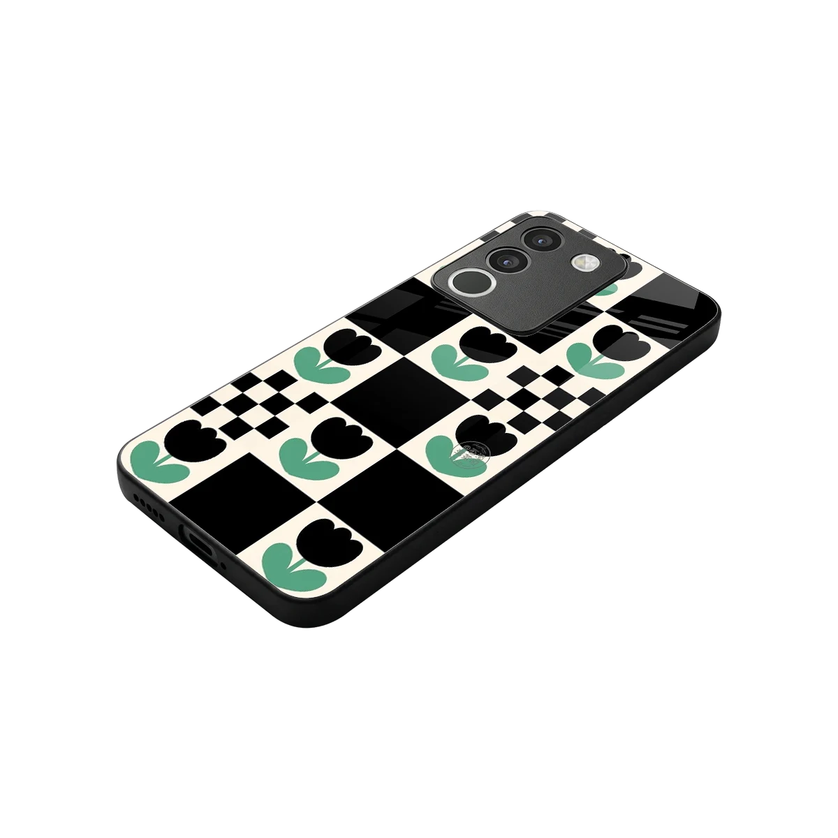 Minimalistic Flower Pattern stylish phone case for vivo y200 5g | glossy glass and slim fit