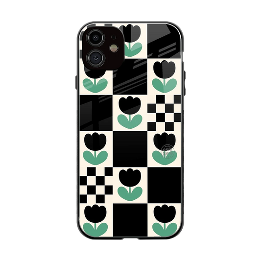 Minimalistic Flower Pattern back phone cover | glass case for iphone 12