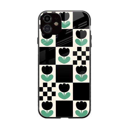 Minimalistic Flower Pattern back phone cover | glass case for iphone 11