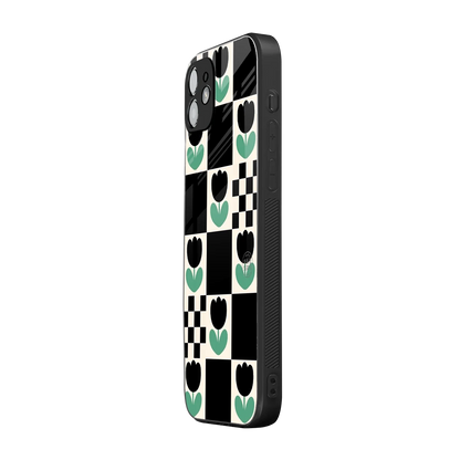 Minimalistic Flower Pattern iphone 11 mobile cover | shockproof glass phone case
