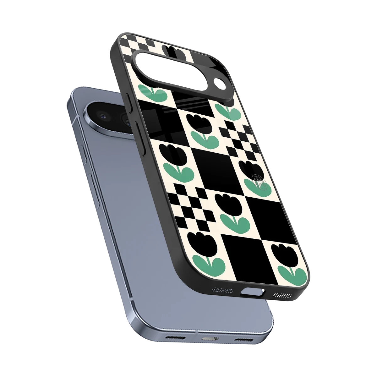 Minimalistic Flower Pattern sleek google pixel 10 cover with tempered glass back and TPU edges