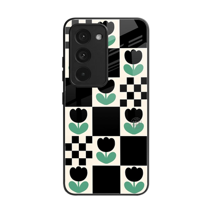 Minimalistic Flower Pattern back phone cover | glass case for redmi 15 5g