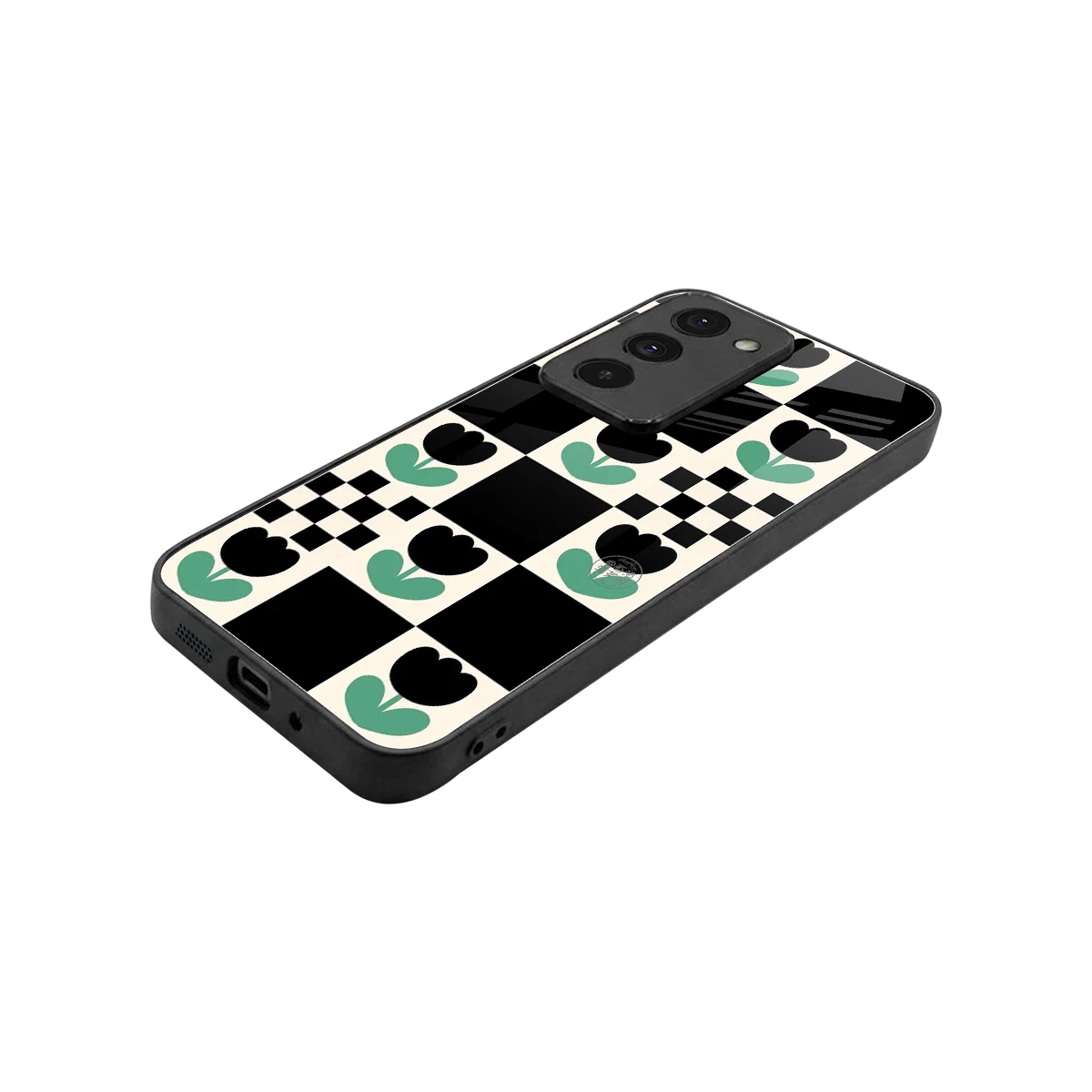 Minimalistic Flower Pattern stylish phone case for redmi 15 5g | glossy glass and slim fit