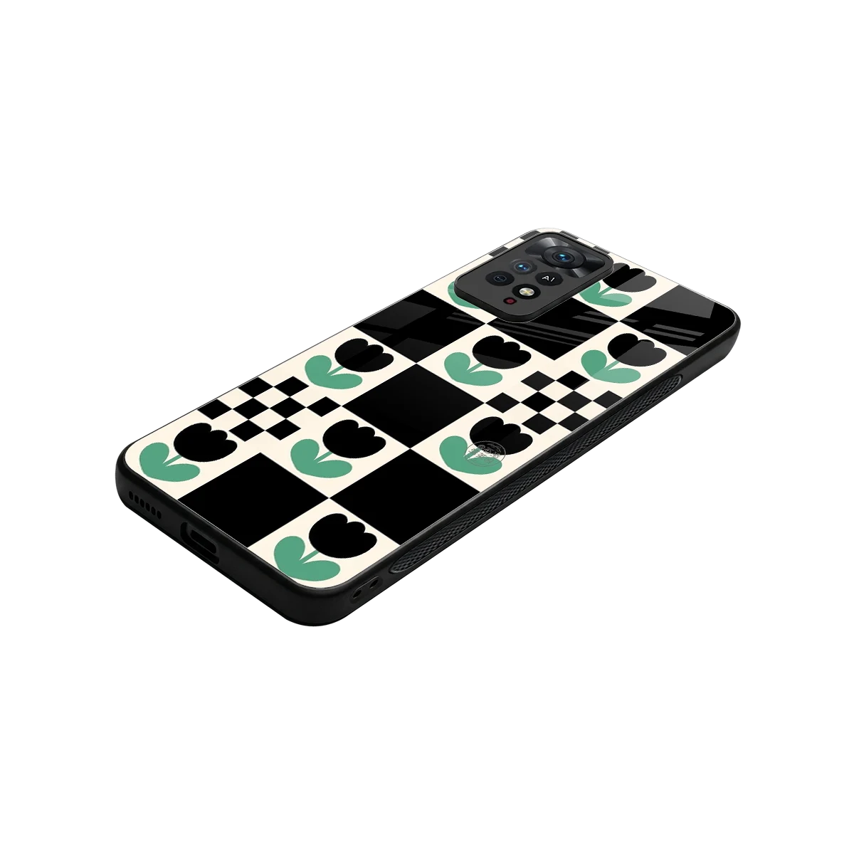 Minimalistic Flower Pattern stylish phone case for redmi note 11 pro | glossy glass and slim fit