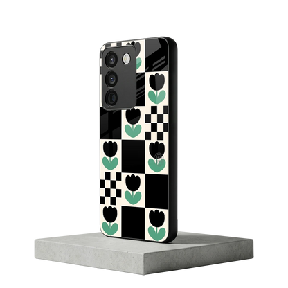 Minimalistic Flower Pattern vivo y200 5g mobile cover | shockproof glass phone case