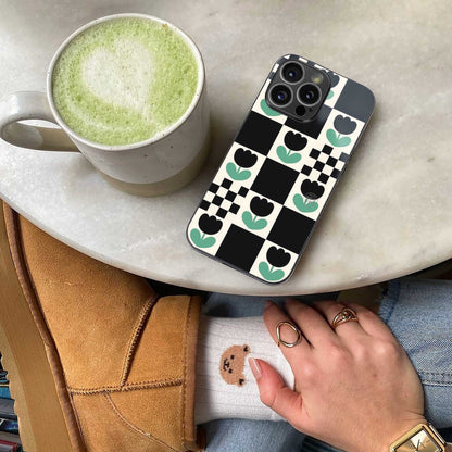 Minimalistic Flower Pattern Phone Case for Iphone 16 | Glass Case