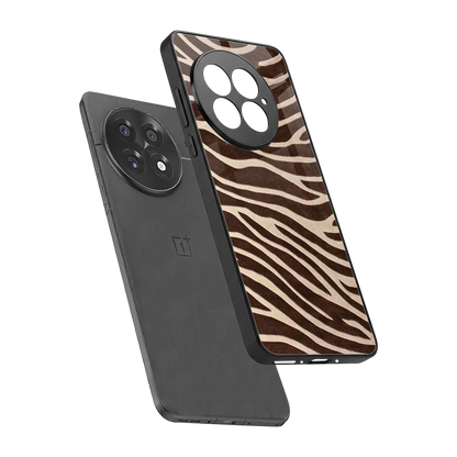 Mocha Swirls sleek oneplus 13 cover with tempered glass back and TPU edges