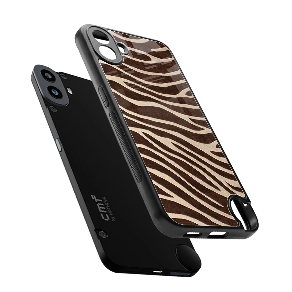 Mocha Swirls sleek cmf nothing phone 1 cover with tempered glass back and TPU edges