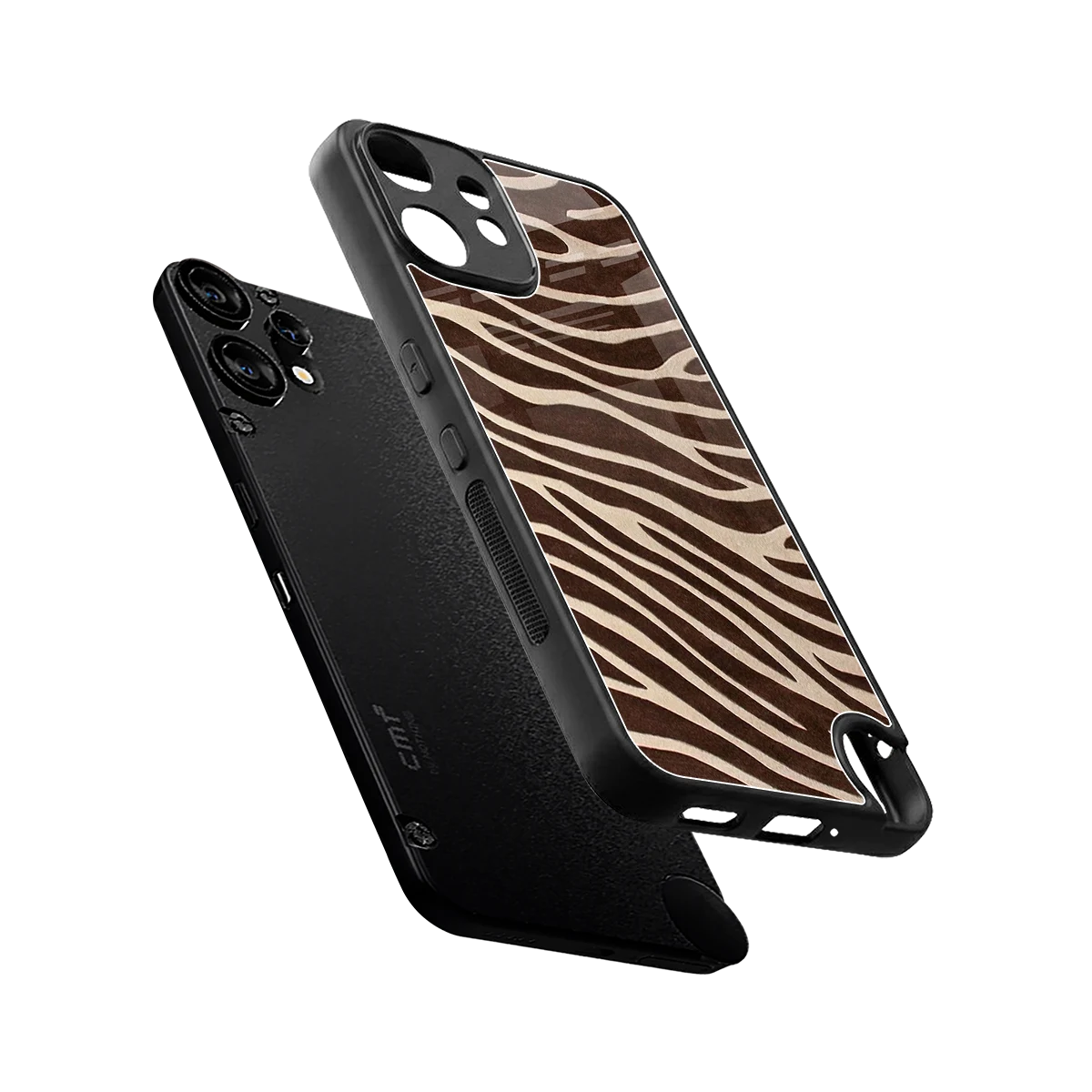 Mocha Swirls sleek cmf nothing phone 2 pro cover with tempered glass back and TPU edges