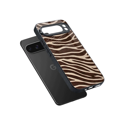 Mocha Swirls sleek google pixel 10 pro xl cover with tempered glass back and TPU edges