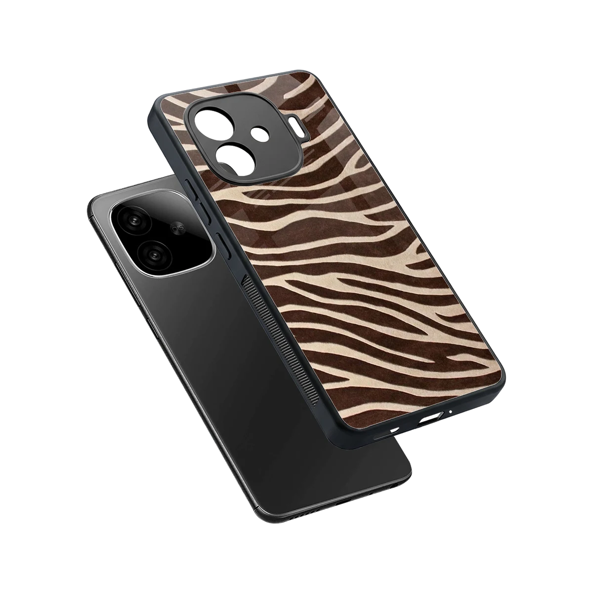 Mocha Swirls sleek iqoo neo 10r 5g cover with tempered glass back and TPU edges