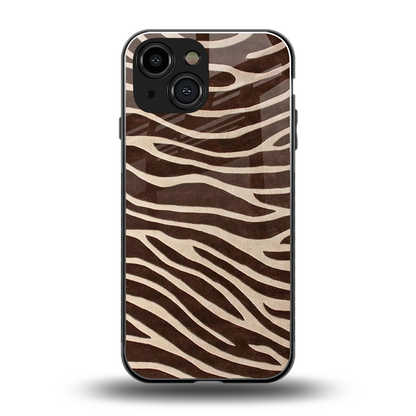 Mocha Swirls back phone cover | glass case for iphone 13 mini