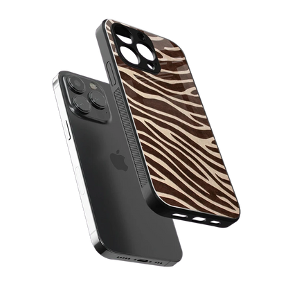 Mocha Swirls sleek iphone 13 pro cover with tempered glass back and TPU edges