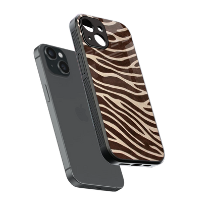 Mocha Swirls sleek iphone 13 cover with tempered glass back and TPU edges