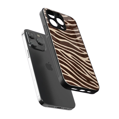 Mocha Swirls sleek iphone 15 pro max cover with tempered glass back and TPU edges